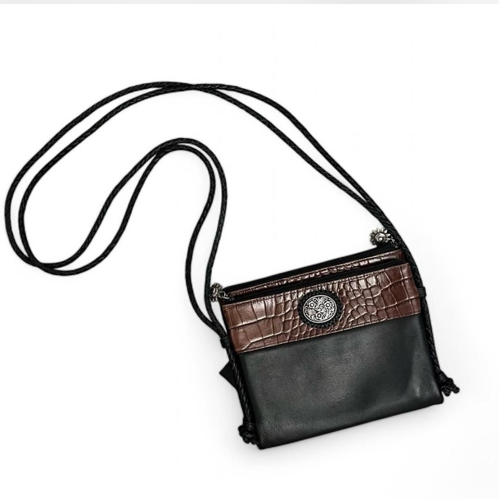 Sierra Valley Black and Brown Crossbody Bag